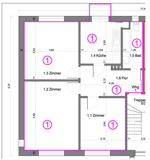 EG-Wohnung im Rosenhof – Grundriss