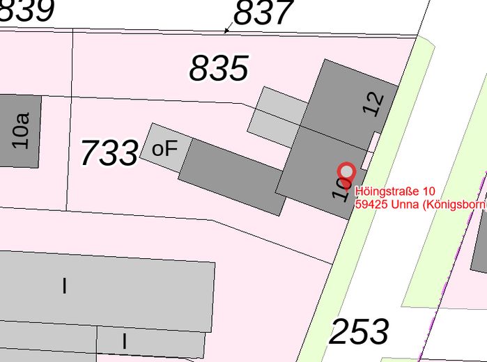 Einfamilienhaus mit Anbau nähe Unna-Zentrum – Lageplan