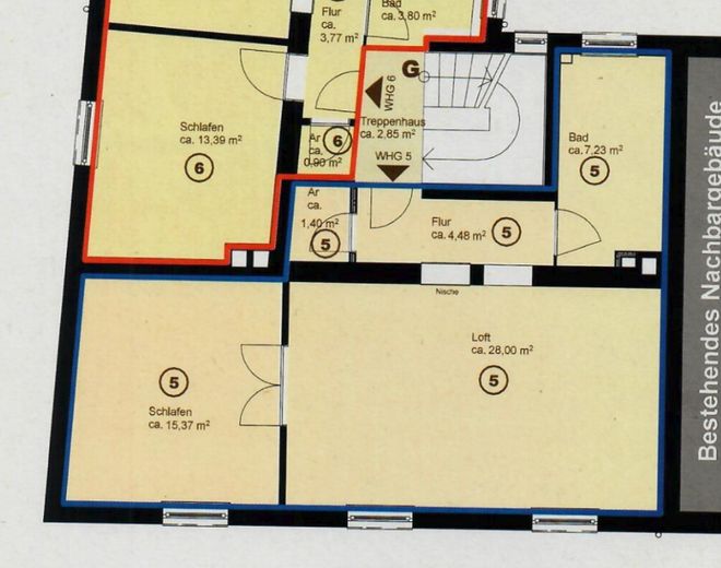 Stilvoll möblierte 2-Zimmer-Wohnung in Nürnberg – frisch saniert, sofort verfügbar – Grundriss