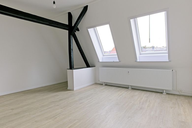 Stilvolle ruhige 3-Zi-Dachgeschosswohnung – eigene Etage, Dachbalken & Gartenmitnutzung – Wohnzimmer