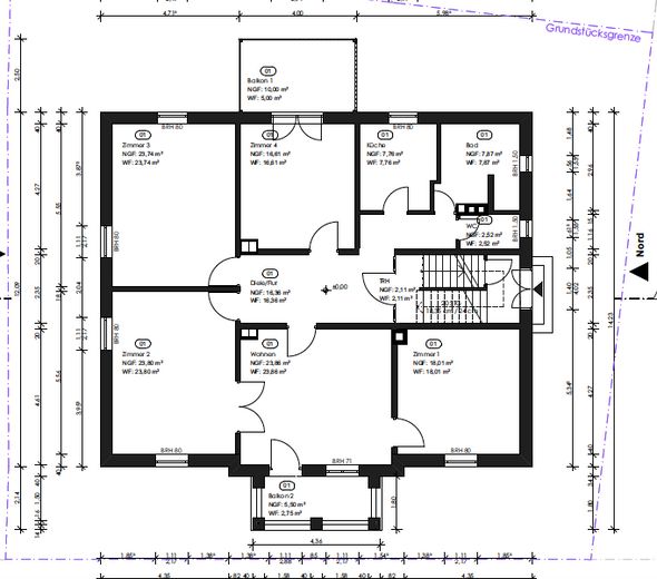 Grundriss Hochparterrewohnung
