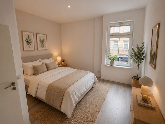 Available immediately! Ground-floor apartment incl. kitchen, large garden and proximity to the S-Bahn – Einrichtungsbeispiel