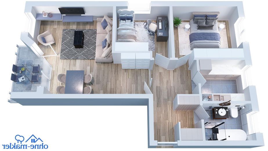 Schicke Wohnung mit Südbalkon Gartenstadt – Einrichtungsvorschlag