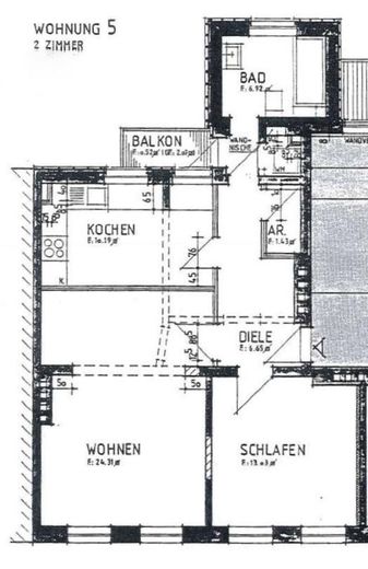 Gepflegte 2-Zimmer-Wohnung mit Balkon in Bremerhaven – Grundriss