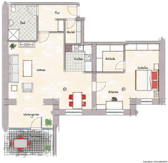 2-Zim.-Wohnung mit Wintergarten, Terrasse & neuer Einbauküche (Erstbezug nach Teilsanierung) – Foto 14
