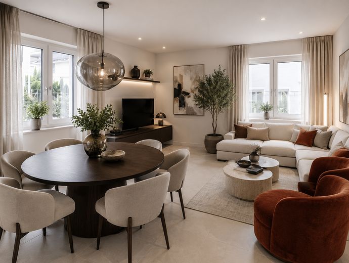 Letzte Gelegenheit- energieeffiziente Garten-Maisonett mit 5 Zimmern und über 100 m² Privat-Garten – Wohnzimmer