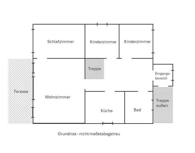 Einfamilienhaus mit Garage, 2000m² Grundstück, Stall, Werkstatt – Grundriss