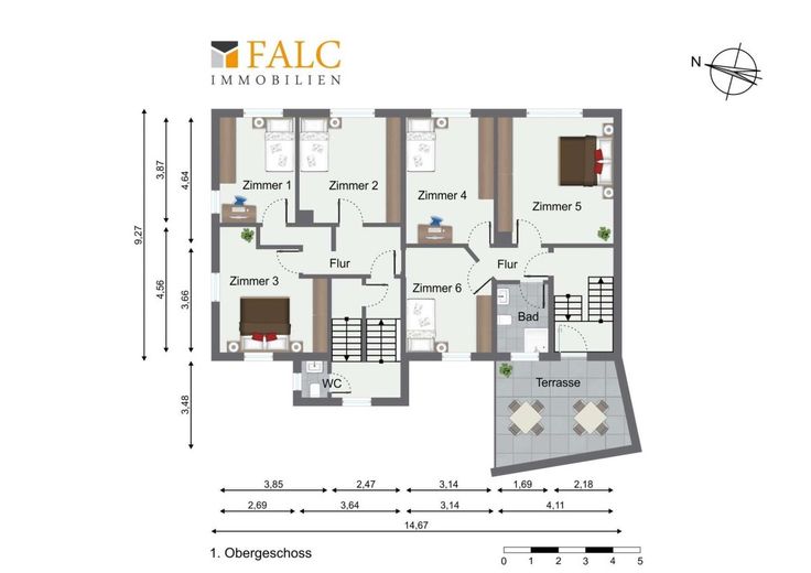 2 auf einen Streich, Renditepotenzial hoch - FALC Immobilien – 1. Obergeschoss