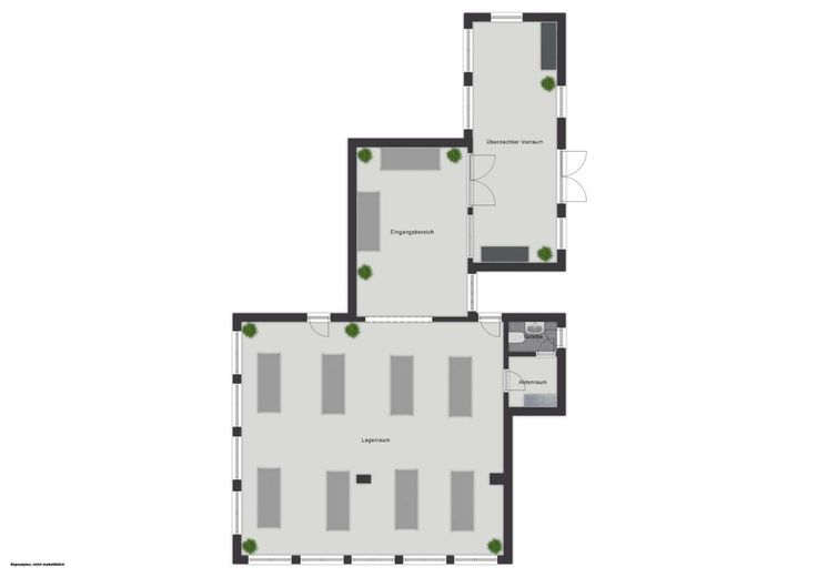 190 m² Lagerhalle sofort verfügbar! – Grundriss