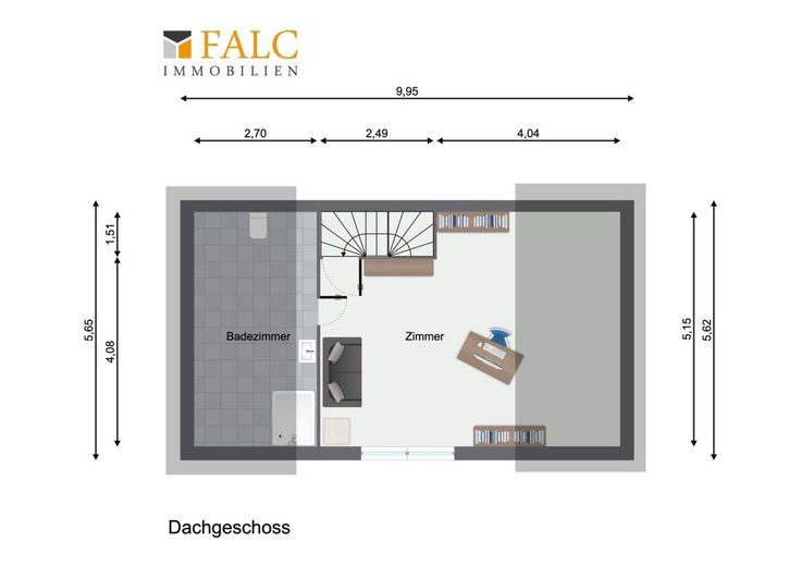 *Reserv.* BEZUGSFREI! Happy (Reihen-)End Haus - FALC Immobilien – Grundriss Dachgeschoss