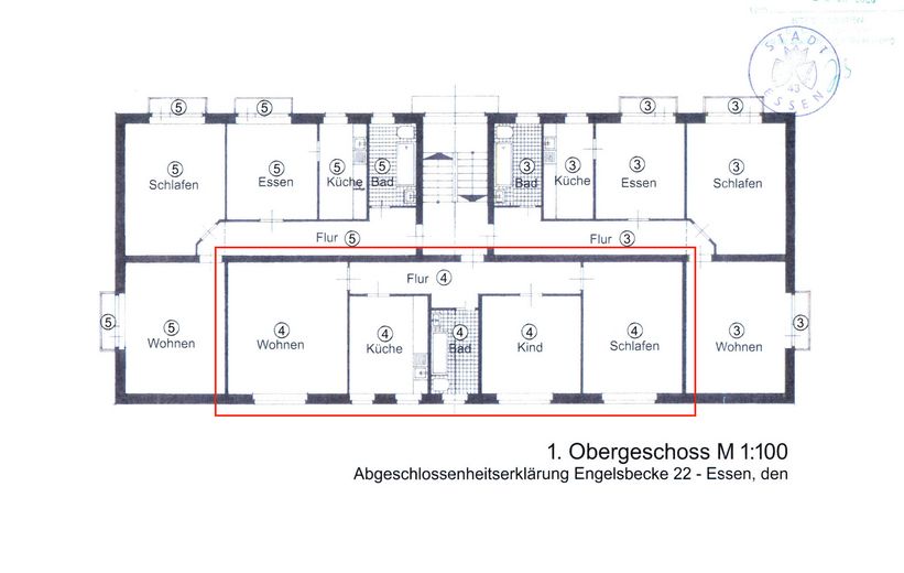 First occupancy after complete renovation: Bright 82 m² apartment with communal garden in Essen-Huttrop – Grundriss