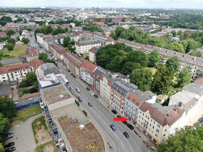 Luftbild mit Markierung