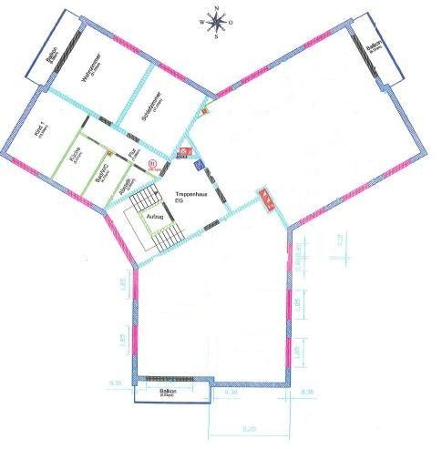 Grundriss 3 Zimmer Wohnung