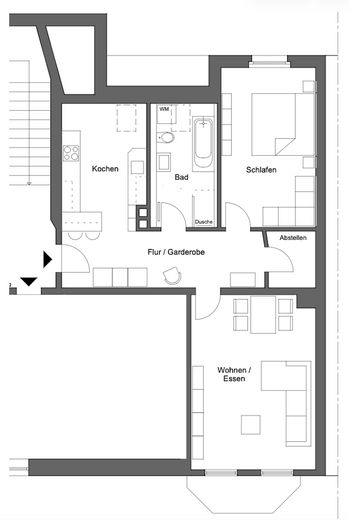 Appartamento ristrutturato di 2 locali all'ultimo piano con cucina componibile – Foto 10
