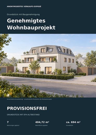 Gran parcela con licencia de obras concedida para un edificio plurifamiliar en Dachau – MFH für 7 Wohnungen