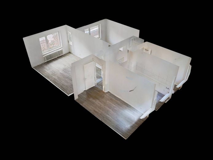 Die Blätter fallen, Ihre Miete auch: Helle 3-Zimmer-Wohnung mit Balkon – 3D-Ansicht-Grundriss