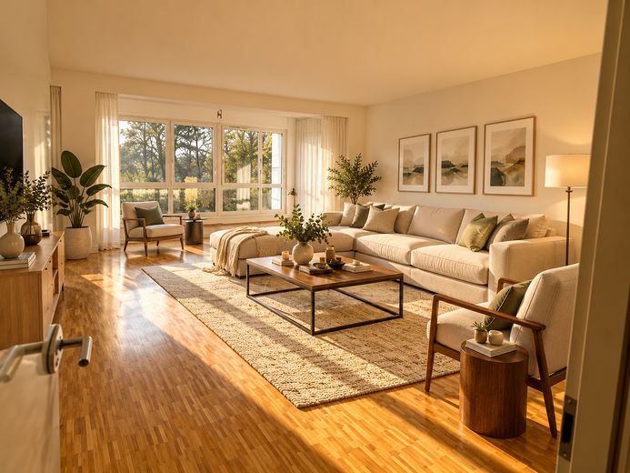 Energieeffizient Stadtwald 3,5 Zimmer mit Loggia, EBK und Tiefgarage – Staged