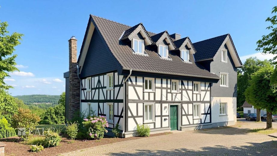 Exklusive Dachgeschosswohnung im historischen Fachwerkhaus mit Fernblick bis Schloss Homburg – Humperdinckstraße 12
