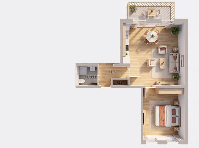 Stötteritz'te yeni yenilenmiş: Geniş açık mutfaklı 2 oda ve yeşile bakan balkon – Fotoğraf 7