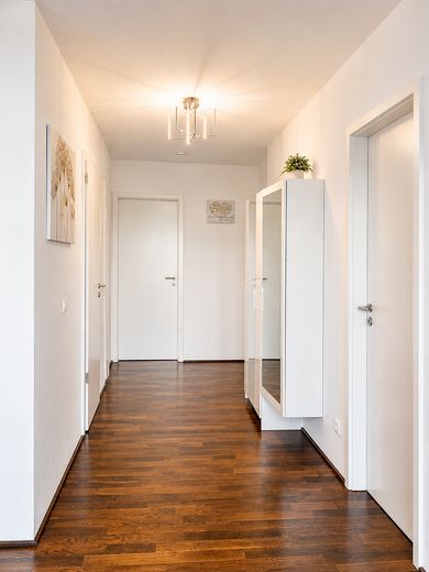 PROVISIONSFREI Penthouse 112 m², WESTFLÜGEL Riedberg, A+ Hausgeld EUR275 -  47,5m² Dachterrasse – Flurbereich