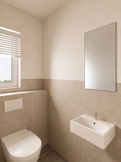 Großzügige 4,5-Zi.-Maisonette in Ergenzingen - Balkon, TG-Stellplatz & Wohnen auf 2 Ebenen – Visualisierung 1. DG Gäste-WC