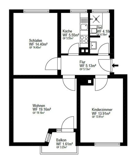 Helle 3-Zimmer-Wohnung mit Balkon in Stuttgart-Ost – Foto 15