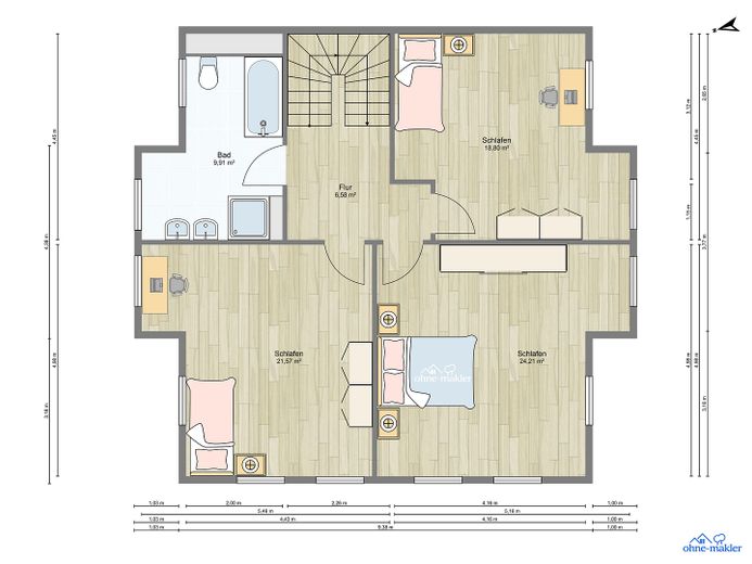 A+ Neubau Stadtvilla im Verbund in Elbnähe – OG Villa B
