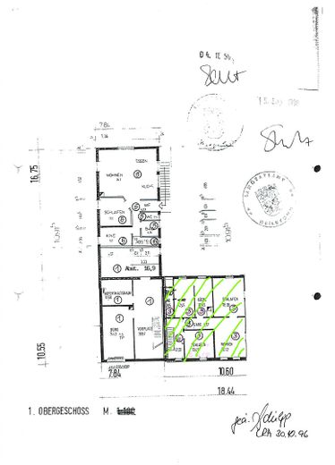 Grundriss 1. OG, nicht aktuell