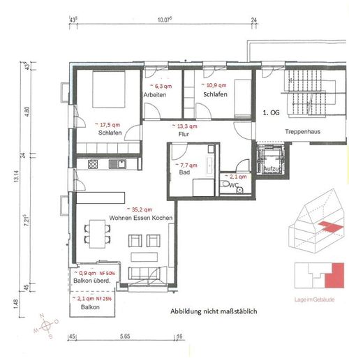 Neubau Erstbezug: Hochwertige 4-Zi.-Wohnung in Top-Lage im Klosterhof in Ulm-Söflingen – Grundriss