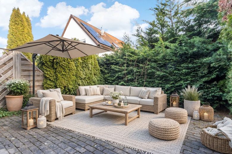 Charmantes Reihenmittelhaus mit viel Platz, Keller und Garten in gefragter Lage von Zwintschöna – Beispiel Terrasse