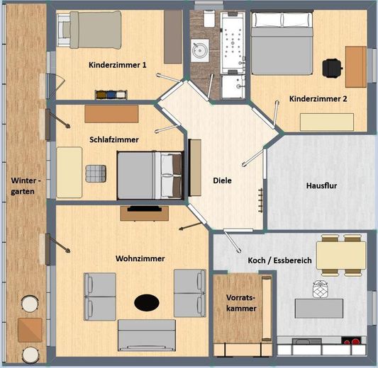 Wohnungsplan (1 Etage)