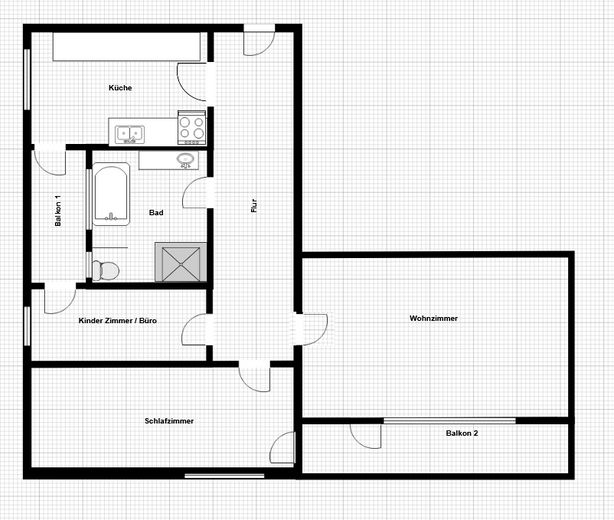 Sprzedaż prywatna: Eleganckie 3-pokojowe mieszkanie z balkonem w Bietigheim-Bissingen – Grundriss