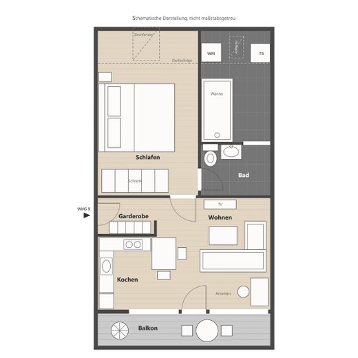 Appartamento di 2 locali ben tenuto all'ultimo piano con balcone – Foto 13