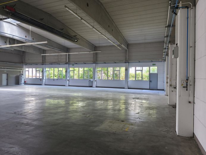 Gewerbehalle / Lagerhalle / Halle 624qm / Büro 247qm in 91126 Rednitzhembach – Hallenfläche von hinten