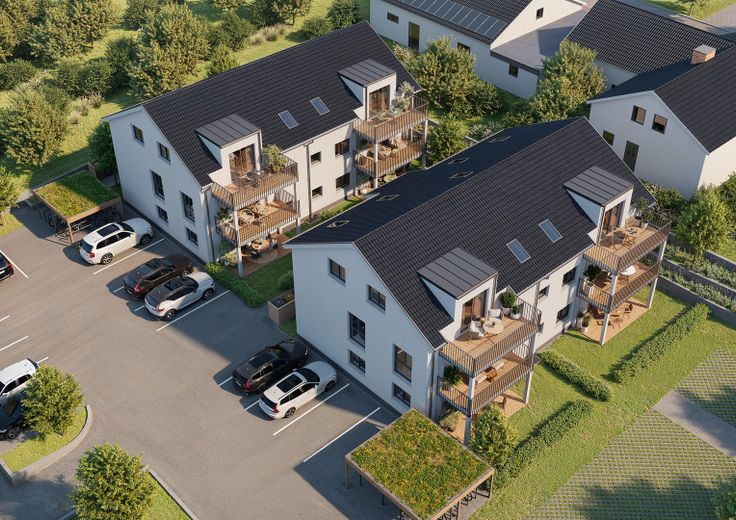 3 Zimmerwohnung, 79,95m², Whg. A3, Ihr neues Zuhause im Neubauvorhaben in der Burgstraße in Tunsel – Visualisierung Außenansicht