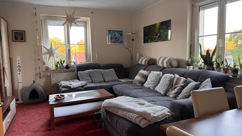 Wohnen im Leipziger Südwesten – Gepflegte Wohnung mit sonnigem Südwestbalkon – Wohnzimmer