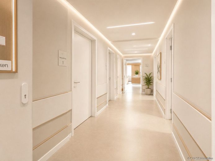Großzügige Praxis- und Therapieräume im Gesundheitscampus - Gewerbefläche im Erdgeschoss mieten! – Flur Musterbild