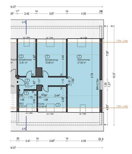 Spacious 3-room apartment – Grundriss