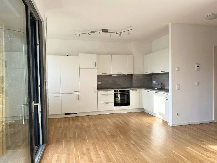 ** Hochwertige 3-Zi.-Erdgeschosswohnung mit EBK, 2 Tageslichtbädern, Terrasse und Gartenanteil ** – Ansicht II: Wohn-und Essberei…