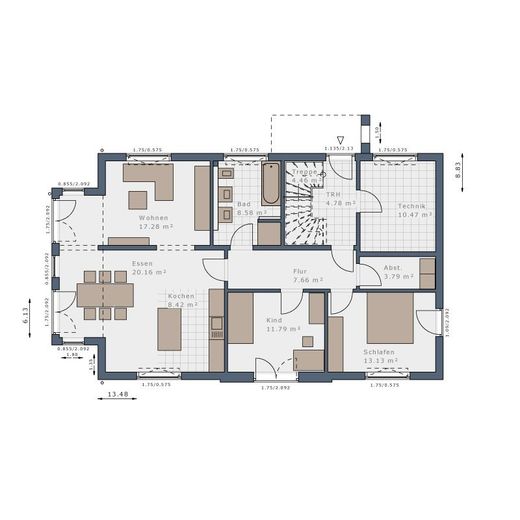 Eigenheim statt Miete! - Wunderschönes Traumhaus von Schwabenhaus – Grundriss Erdgeschoss
