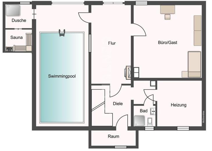 Von Privat: Großes Einfamilienhaus mit Wellnessbereich zu verkaufen! – Untergeschoß/Wellnessbereich