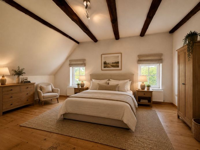 Historische Architektur mit Raum für Visionen – Schlafzimmer KI