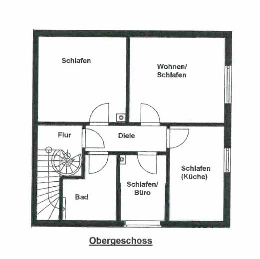 Naturnahes Wohnen in solider Doppelhaushälfte – Grundriss OG