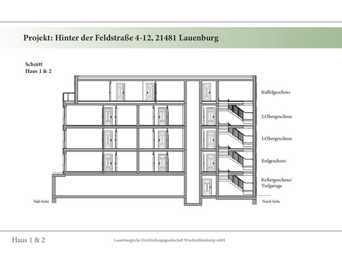 Schnitt Haus 1 & 2 