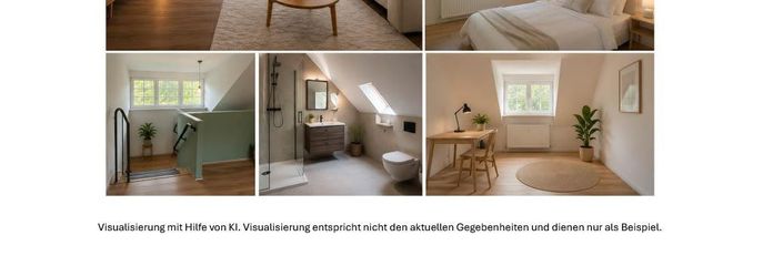Erstbezug nach umfassender Sanierung – großzügige Dachgeschosswohnung in ruhiger Lage – Visualisierung Wohnung
