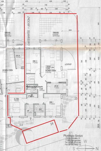 Przestronne 4-pokojowe mieszkanie dwupoziomowe na parterze w prestiżowej lokalizacji na zboczu z ogrodem – Grundriss Erdgeschoss