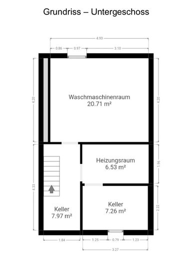 vermietetes Zweifamilienhaus mit großem Garten in Frechen Bachem – Grundriss UG