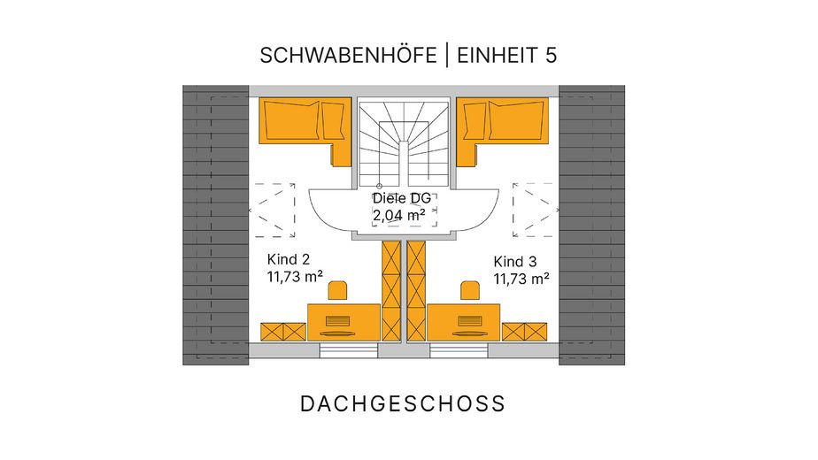 Eenheid 5 – Hoekwoning in landelijke stijl met tuin & dubbele garage | KfW-40-QNG, bouw is begonnen – DG / Einheit 5