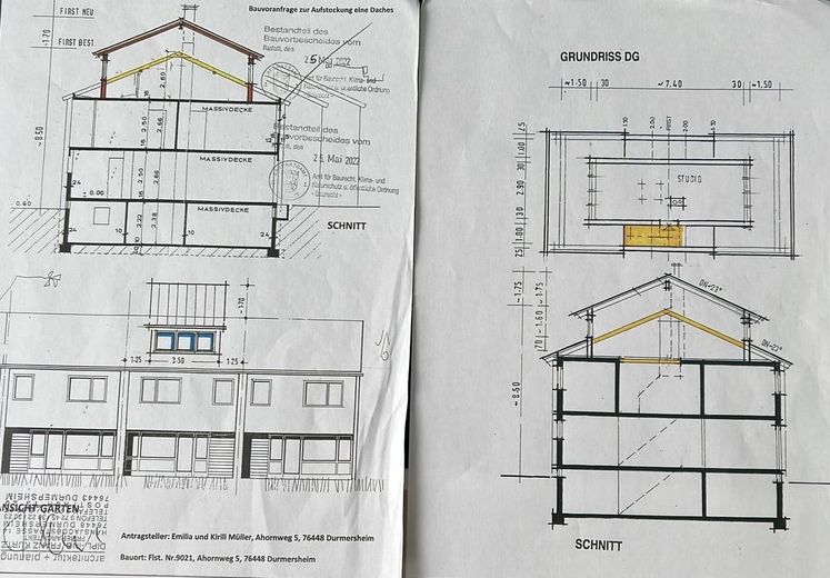 Grundriss + Schnitt DG