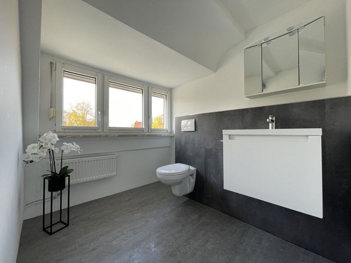 Charmantes Reihenmittelhaus mit Wintergarten, Terrasse &amp; moderner Technik in Mannheim-Herzogenried – Gäste_WC_DG